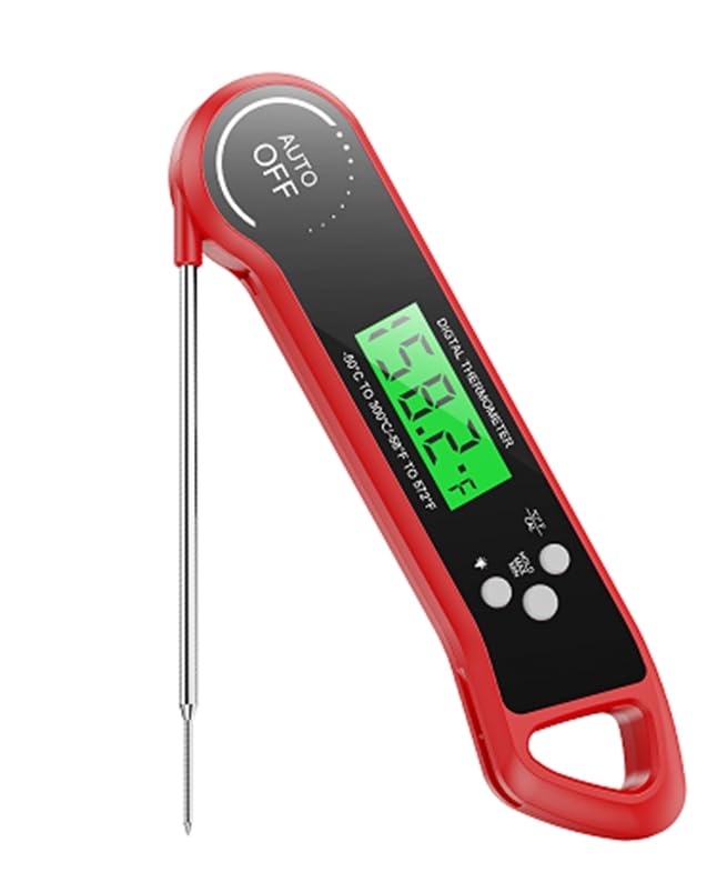 Meat Thermometer Digital, Instant Read Thermometer with Backlight, Calibration & Hold Function, Waterproof Food Thermometer for Kitchen and Outside, BBQ, Turkey, Candy, Liquids, Beef