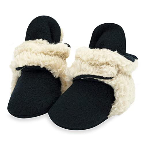 Image of Zutano Unisex Fleece Baby Booties, Two Snap Closure, Newborn to 24 Months