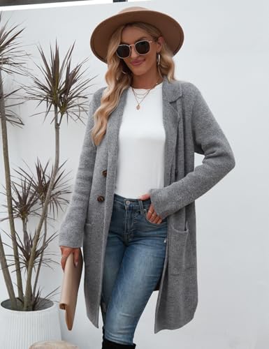 Image of CiCiBird Women Fall Long Cardigan Sweater Trendy Knit Jacket Coat Dressy Blazer Coatigan