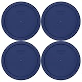 Pyrex 7402-PC 6/7-Cup Blue Replacement Lid for 7402 Sculpted Mixing Bowl & 7203 Bowl (4-Pack) - Made in the USA