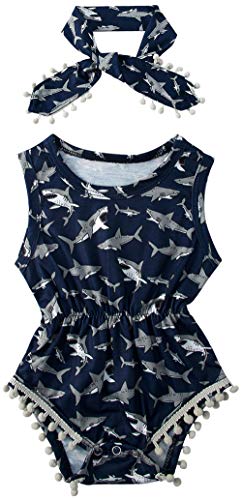 Image of Newborn Rompers Lovely Shark Baby Clothes 6-12 Months Outfits