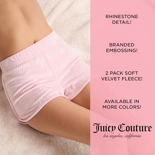 Image of Juicy Couture Women's 2-Pack Sleep and Lounge Velvet Fleece Dolphin Shorts