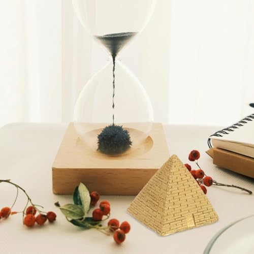 Image of Homoyoyo Egyptian Pyramid Statue: Pyramid Model Vintage Ancient Building Model Egypt Souvenirs Resin for Aquarium Terrarium Zen Sand Table Decor Golden