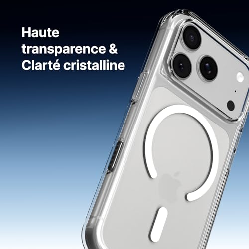 Coque transparente iPhone 17 protection militaire MagSafe