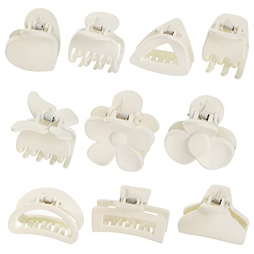 White Small Claw Hair Clips For Women Girls,10Pcs Hair Clips Double Row Teeth Hair Clips Medium Matte Non-Slip Short Long Hair Accessories For Women And Girls #TOP3