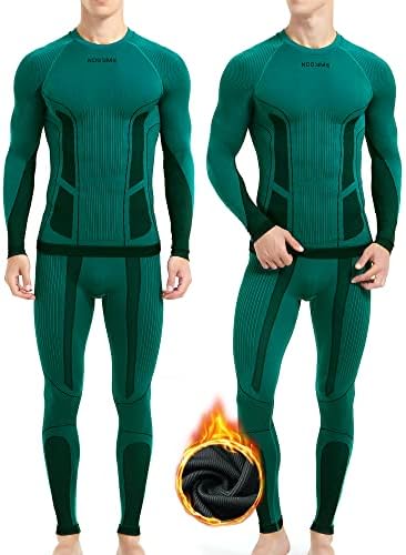 NOOYME Thermounterwäsche Herren Elastisch Funktionsunterwäsche Herren Weich Thermo Unterwäsche Männer Winter Warm Skiunterwäsche Atmungsaktiv Funktionswäsche Thermowäsche