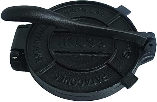 IMUSA USA Cast Iron Tortilla Press 8-Inch, Black