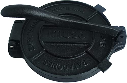 Image of IMUSA USA Cast Iron Tortilla Press 8-Inch, Black