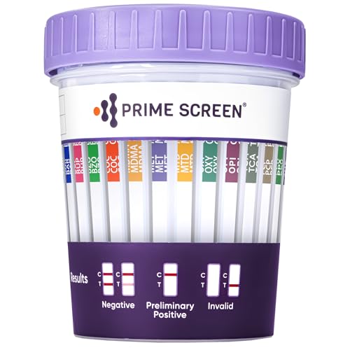 Prime Screen 14 Panel Urine Drug Test Cup Instant Testing Marijuana (THC),OPI,AMP, BAR, BUP, BZO, COC, mAMP, MDMA, MTD, OXY, PCP, PPX, TCA [1 Pack]
