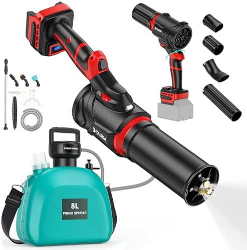 3-in-1 Mist Blower Sprayer showcasing compatibility with Milwaukee 18V Battery