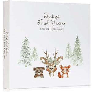 Keepsake Baby Memory Book for Boys and Girls – Timeless First 5 Year Baby Book – Gender Neutral Woodland Journal…