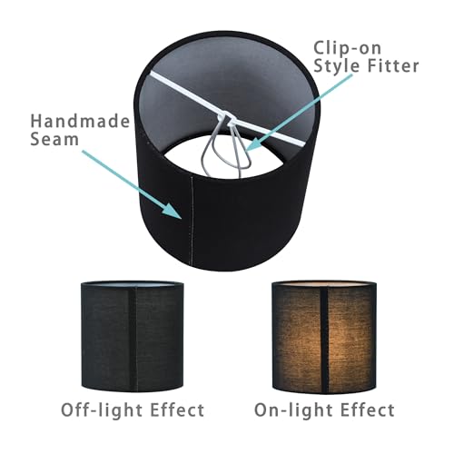 LAMPWELL KIKI — Conjunto de 2 minicarandelas de tambor, abajur de encaixe para candeeiros de mesa, a