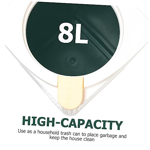 Caneca de basura rectangular de plástico con tapa 5L blanco miniatura 5