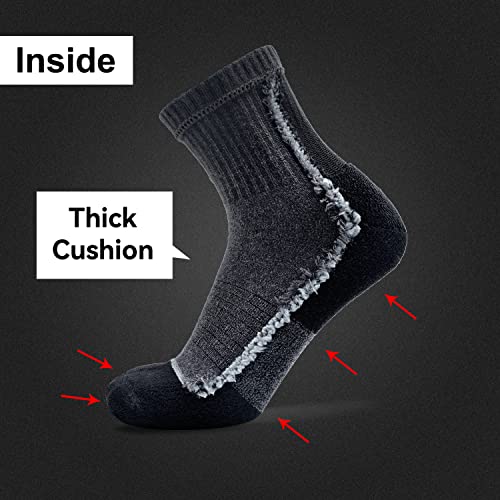 Socks Daze Ankle Wool Sport Socks For Women Hiking Men's Wool Blend Moisture Wicking Cushioned Outdoor Athletic Socks For Running Camping Trapping Trekking, Medium, 4 Pairs Black #TOP2