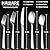 HaWare 20 Pieces Silverware Set, Stainless Steel Flatware Set for 4, Square Edge Cutlery Set for Home Restaurant Party, Food-Grade Tableware Include Knife Spoon Fork, Mirror Polished, Dishwasher Safe