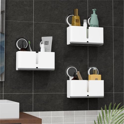 Image of JD FRESH Twin Toothbrush Holders for Bathroom /Wall Mounted Holder /Organizer for Electric Toothbrushes /Toothpaste & Makeup Brush (White)