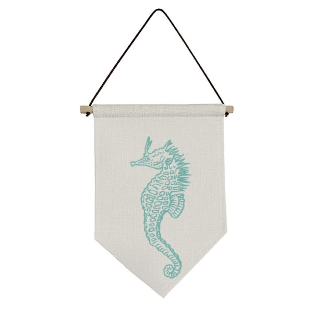 Drapeau en toile hippocampe bleu, l'esprit de l'océan suspendu chez vous