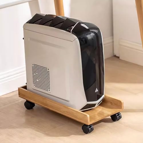 Soporte para CPU de escritorio con base removible, bandeja con polea y estante para almacenamiento miniatura 5