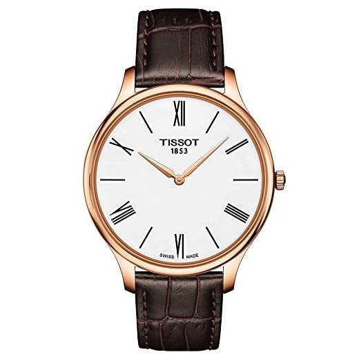 Tissot Mens Tradition 5.5 316L Stainless Steel case Swiss Quartz Watch, Brown, Leather, 18 (T0634093601800)