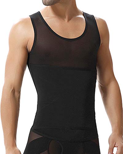 Kasen Faja Reductora para Hombre Faja Abdominal Deportiva Corrector de Postura Entrenamiento Negro XL