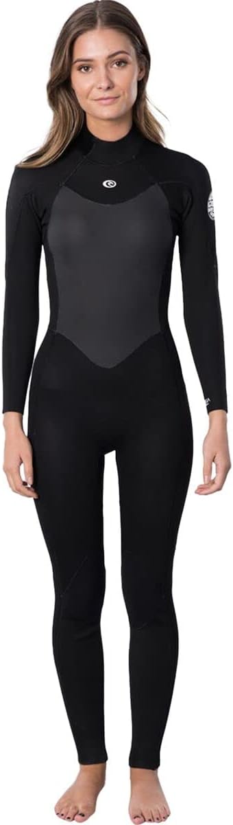 Rip Curl Womens Omega 4/3mm Back Zip Wetsuit - Black - Lightweight