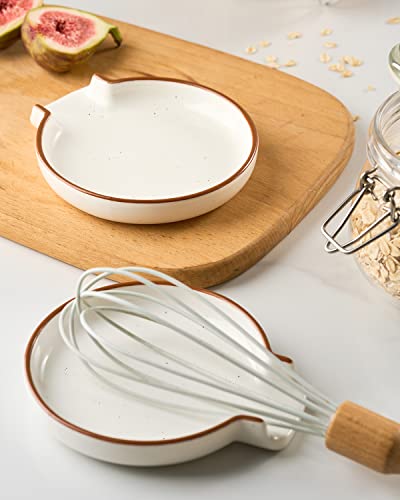 Getstar Spoon Rest for Stove Top, Ceramic Spoon Holder for Kitchen Counter (W4.7\"), Farmhouse Decor, Dishwasher Safe