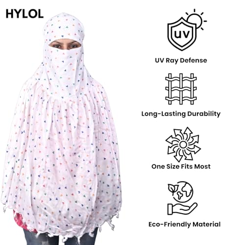 Image of HYLOL Pure Cotton Innovative Stylish Printed Pattern Fancy Scarf With Sun Protection Cover Face Cotton Mask for Women's and Girls