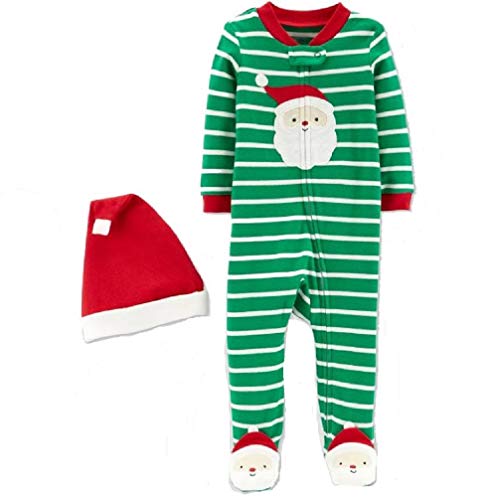 Just One You Baby Boys' Stripe Santa Sleep 'N Play Made by Carter's (3 Months) Green