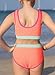 blibean Tween Girls Swimsuits Teen Two Piece Bathing Suits Big Kids Colorblock Bikini Sets High Waisted Cute Swim Suit Junior Textured Swimwear Padding Traje Baño Niñas Size 12-13 Years Orange