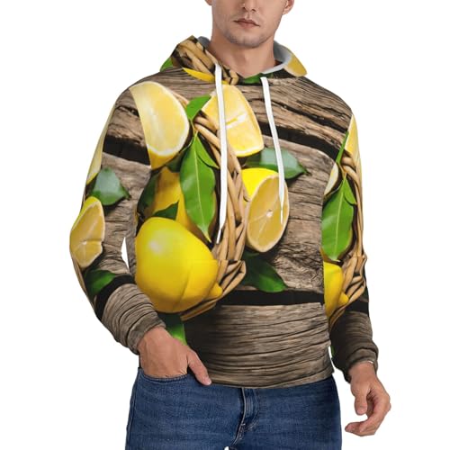 Sweat à capuche One Basket Lemons pour homme, pull manches longues quotidien