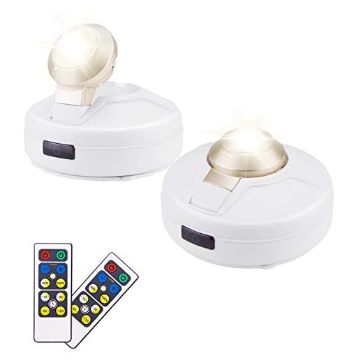 Wireless Led Spotlight , Battery Operated Accent Lighting with 2 Remote Control, Wireless Art Light for Paintings, Rotatable Light Head ,Stick on Lights for Picture Painting Closet, Timer Auto Off