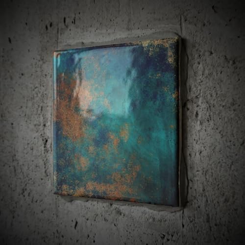 3dRose Teal and Image of Copper Abstract - Ceramic Tile, 4-inch (ct_316248_1) image 5