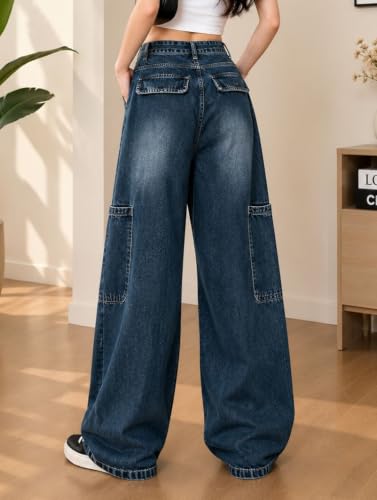 Image of ODDMONEKY Baggy Jeans for Women || Korean Jeans for Women || Wide Leg Korean High Waist Baggy Denim Pants (Wjeans-7)