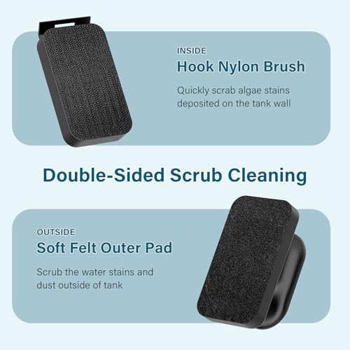Image of hygger Aquarium Magnetic Glass Clean Tool, Algae Scraper for 0.2 Inch Thick Fish Tank Floating Scrubber Brush with Two Detachable Blades