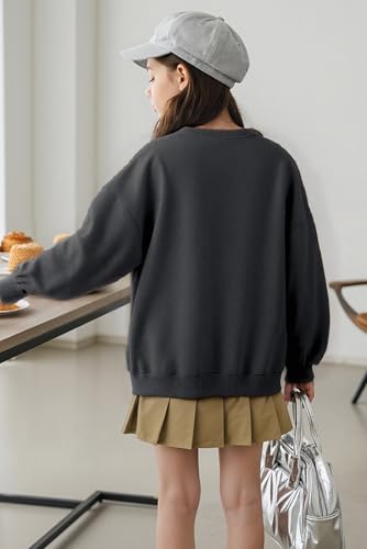 SELINK Girls Long Sleeve Tops Peace Sign Shirts Floral Peace Symbol Crewneck Tunic Shirt Casual Pullover Top2