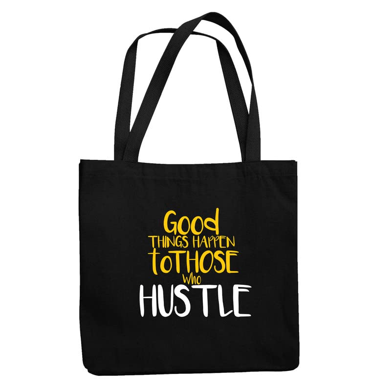 TheYaYaCafePrinted Canvas Cotton Black Tote Bag with Zipper for Womens, Tote Bag for College | Multipurpose bag | Lightweight