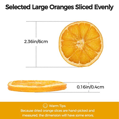 JTEDZI Dried Orange Slices, 14oz/400g, 73+ Slices, 2.36 Inch Large Dried Oranges Slices for Cocktail Garnish, Cake Decoration, Crafts Decor, No Sugar Added, Vegan & Kosher - Thumbnail 6