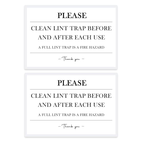 2-Pack Dryer Safety Sign | Please Clean Lint Trap |