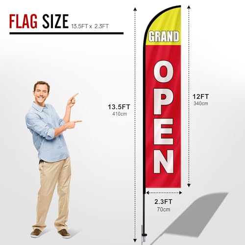 Image of MASTERCANOPY 12FT Tall Opening Feather Flag Pole Kit Red