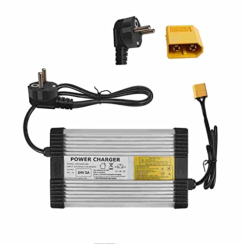 YZPOWER 84V 5A cargador de batería, 72V 20S batería de litio cargador para scooter eléctrico, bicicleta eléctrica con XT60 conector Cover