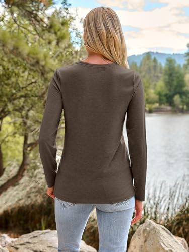 Image of AUTOMET Women's Long Sleeve Crewneck Shirts Casual Basic Tops