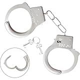 SSZYMAOYI 手錠 本物そっくり手錠 警察 コスプレ コスチューム用小物 仮装 ハロウィン 舞台劇 演出 本物そっくり 安全装置 銀色 調整可能 おもしろ パーティ 宴会