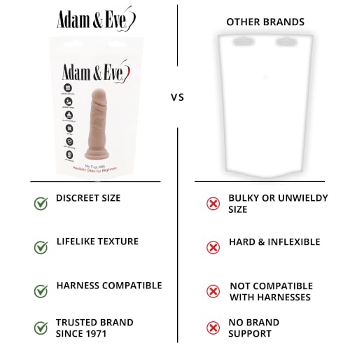Image of Adam & Eve My First Willy Realistic Dildo, Adult Sex Toys for Beginners or Anal, Soft Small Slim Real Feel Penis with Suction Cup Base, for Women, Men, & Couples, G Spot, 4.5 in, Flesh
