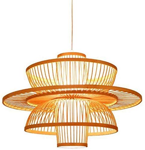 Preisvergleich Produktbild AWCVB Handgefertigte Bambus Kronleuchter Pendelleuchte Chinesische Tatami Lampen Lotus DIY Gesponnene Decke Hängende Lampe Für Küche Wohnzimmer
