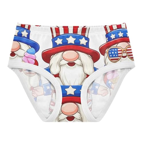 Cute Gnomes USA White Little Girl Panties Toddler Underwear Floral Cotton Flower Briefs Undies Kids 2t