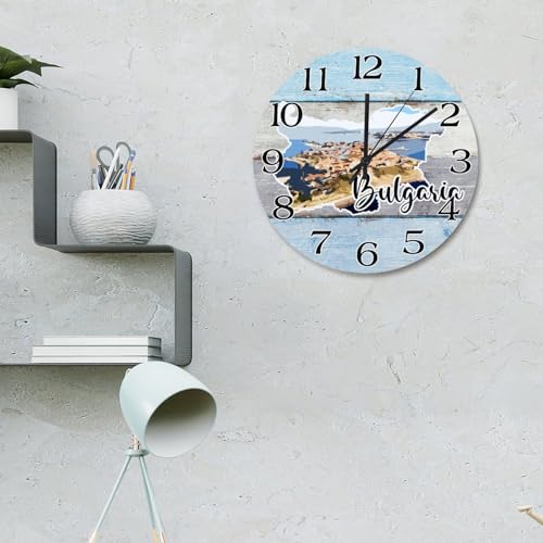 Horloge murale de 30,5 cm Bulgarie : lisible, silencieuse et moderne