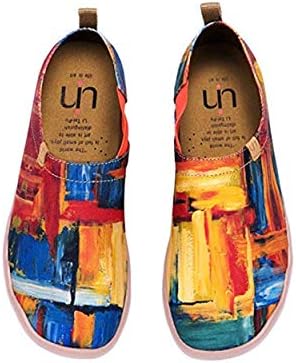 UIN Men's Walking Travel Shoes Slip On Canvas Casual Loafers Lightweight Comfort Art Painted Fashion Sneaker