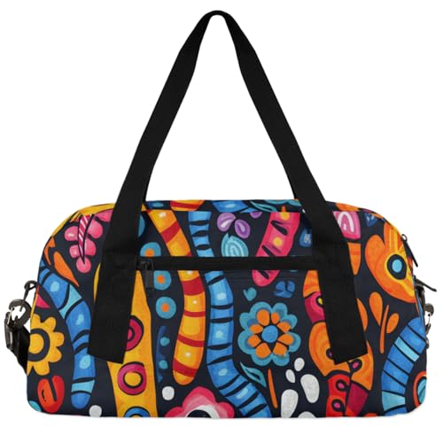 Vintage Floral Texture Kids Duffle Bag Boys Girls Small Sport Dance Gym Bag for Overnight Travel Weekender Carry On