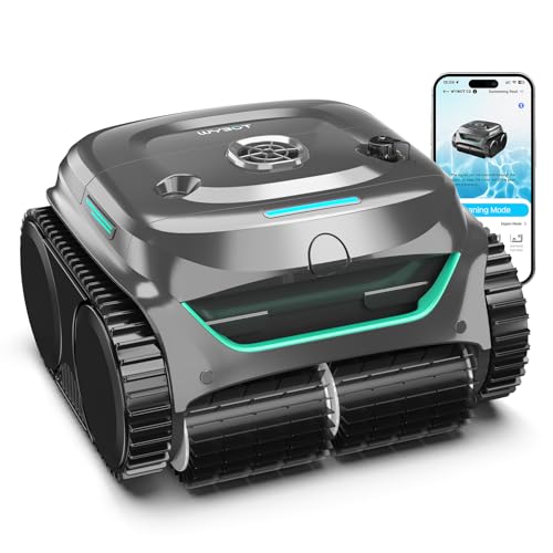 WYBOT C2 Cordless RoboticPool Cleaner, Dual Filtration, Wall Climbing &Waterline Cleaning, App Scheduling, Smart Navigation, Pool Vacuum for Inground Pools (Gray)