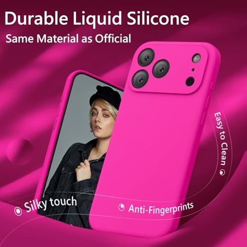Image of FireNova Magnetic for iPhone 17 Pro Case, Compatible with MagSafe, [Integrated Silicone Camera Control Button] [Camera Protection] Anti-Scratch Microfiber Lining Phone Case, 6.3 inch, Hot Pink